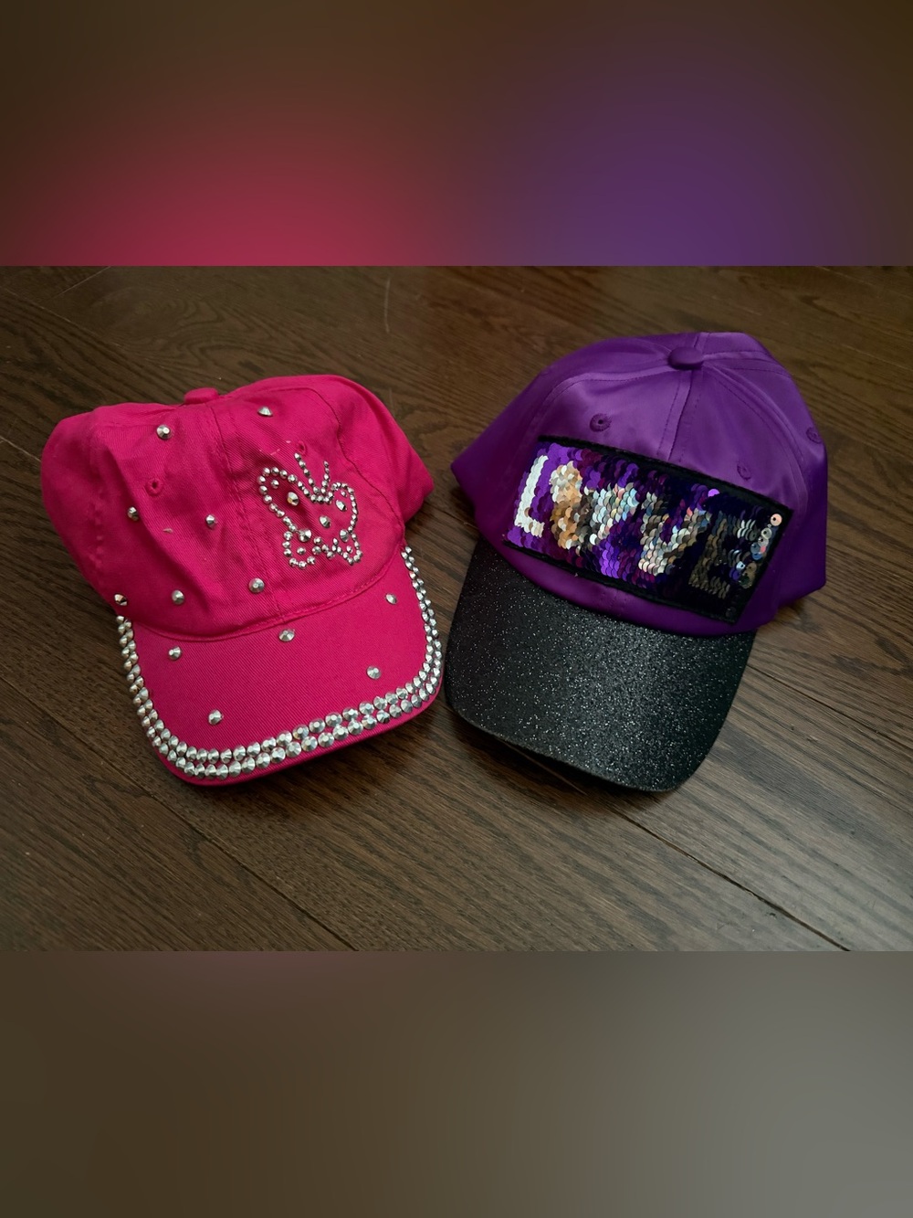 (5 for $15) Disney Mickey Mouse “LOVE” Hat & Pink Butterfly Embellished Hat